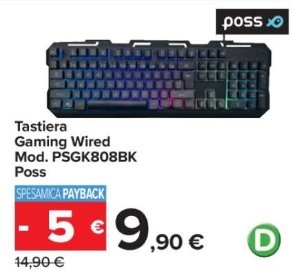 Tastiera Gaming Wired Mod. PSGK808BK