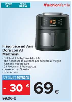 Friggitrice ad Aria Dora con AI Melchioni