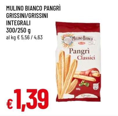 MULINO BIANCO PANGRÌ GRISSINI/GRISSINI INTEGRALI