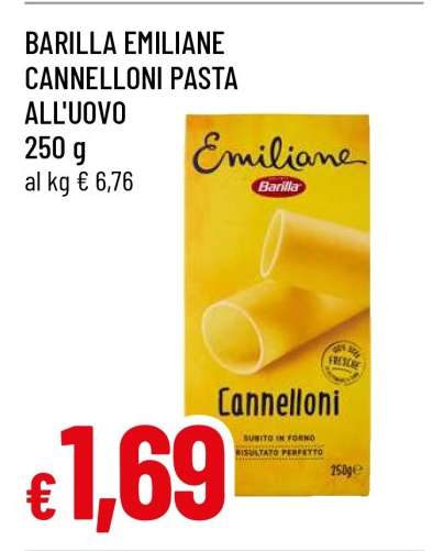 BARILLA EMILIANE CANNELLONI PASTA ALL'UOVO