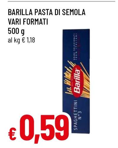 BARILLA Pasta di Semola vari formati