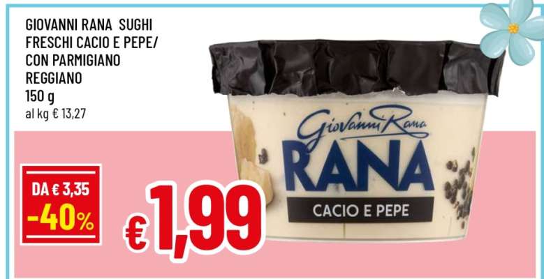 GIOVANNI RANA SUGHI FRESCHI CACIO E PEPE/CON PARMIGIANO REGGIANO