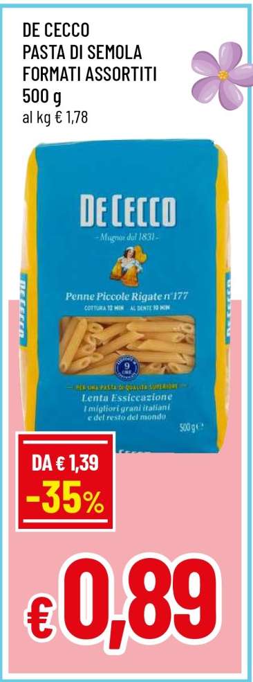 DE CECCO PASTA DI SEMOLA FORMATI ASSORTITI