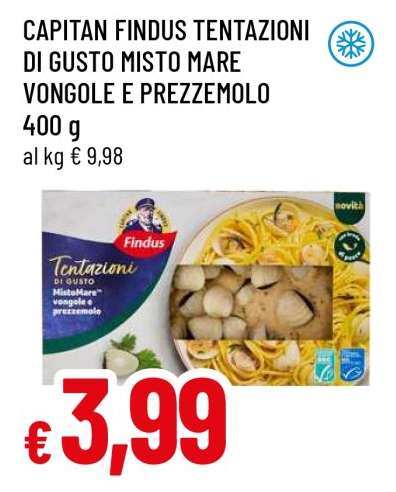 CAPITAN FINDUS TENTAZIONI DI GUSTO MISTO MARE VONGOLE E PREZZEMOLO