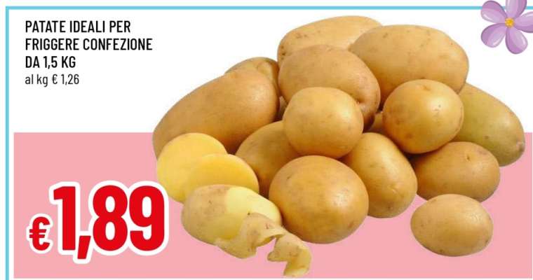PATATE IDEALI PER FRIGGERE CONFEZIONE DA 1,5 KG
