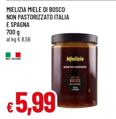 MIELIZIA MIELE DI BOSCO NON PASTORIZZATO ITALIA E SPAGNA