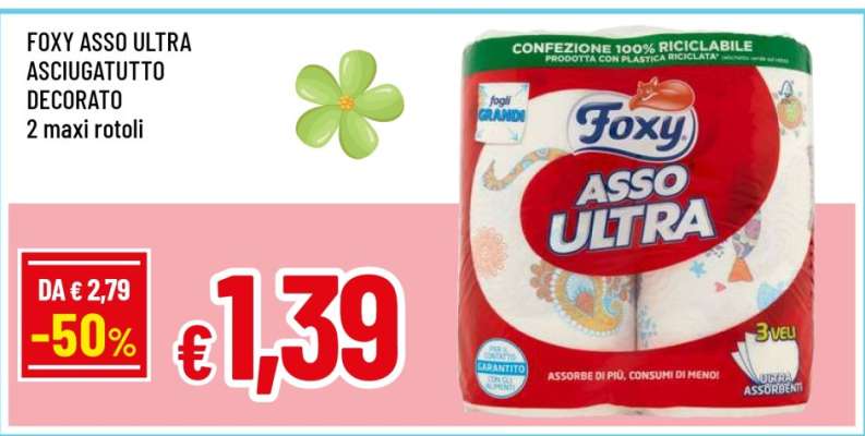 FOXY ASSO ULTRA ASCIUGATUTTO DECORATO