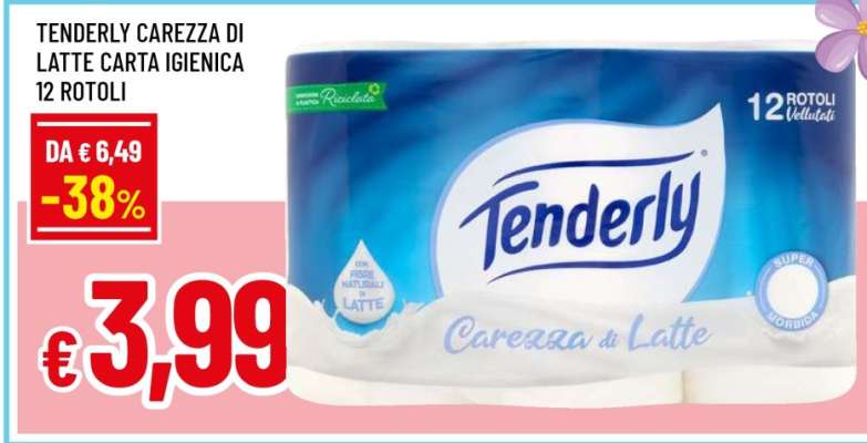 Tenderly Carezza di Latte Carta Igienica 12 Rotoli