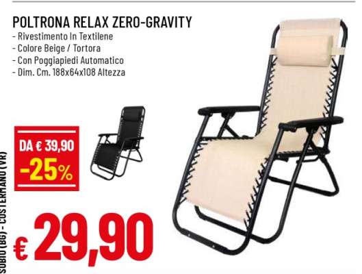 POLTRONA RELAX ZERO-GRAVITY