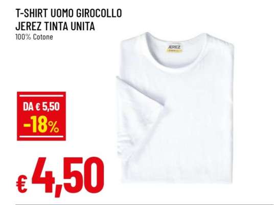 T-SHIRT UOMO GIROCOLLO JEREZ TINTA UNITA