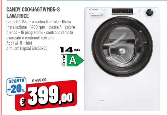 CANDY CSO4146TWMB5-S LAVATRICE
