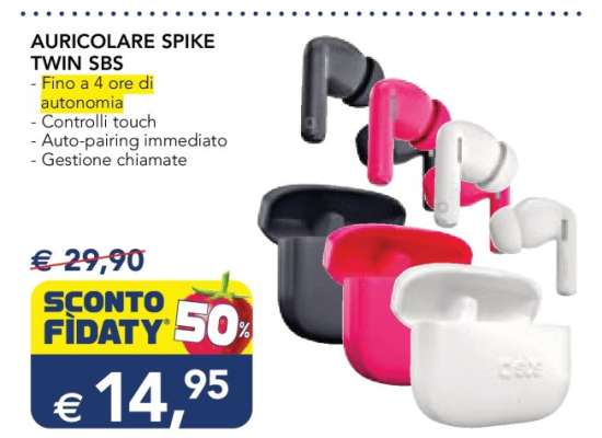 AURICOLARE SPIKE TWIN SBS