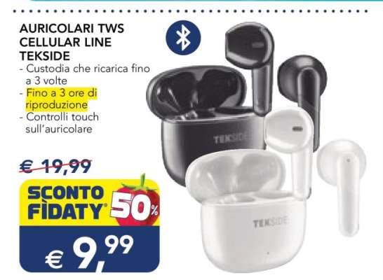 AURICOLARI TWS CELLULAR LINE TEKSIDE