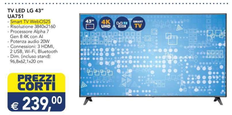 TV LED LG 43'' UA751