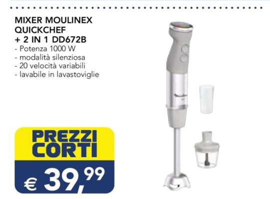 MIXER MOULINEX QUICKCHEF + 2 IN 1 DD672B