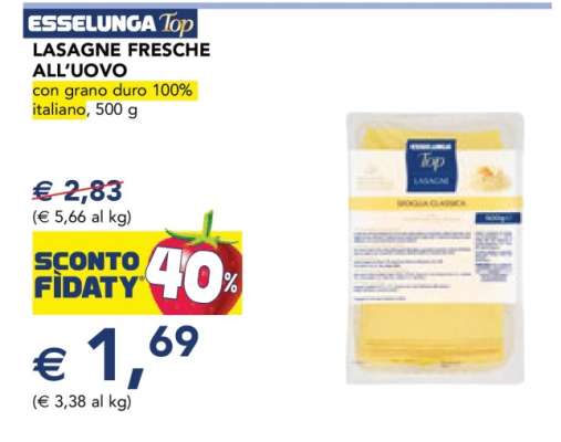 LASAGNE FRESCHE ALL'UOVO