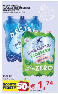 ACQUA MINERALE NATURALE OLIGOMINERALE SAN BENEDETTO