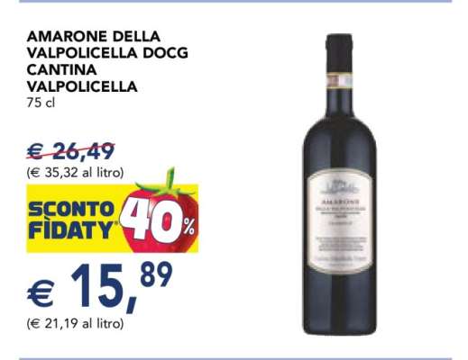 AMARONE DELLA VALPOLICELLA DOCG CANTINA VALPOLICELLA 75 cl