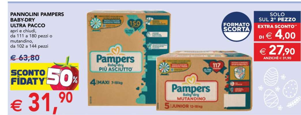 PANNOLINI PAMPERS BABY-DRY ULTRA PACCO