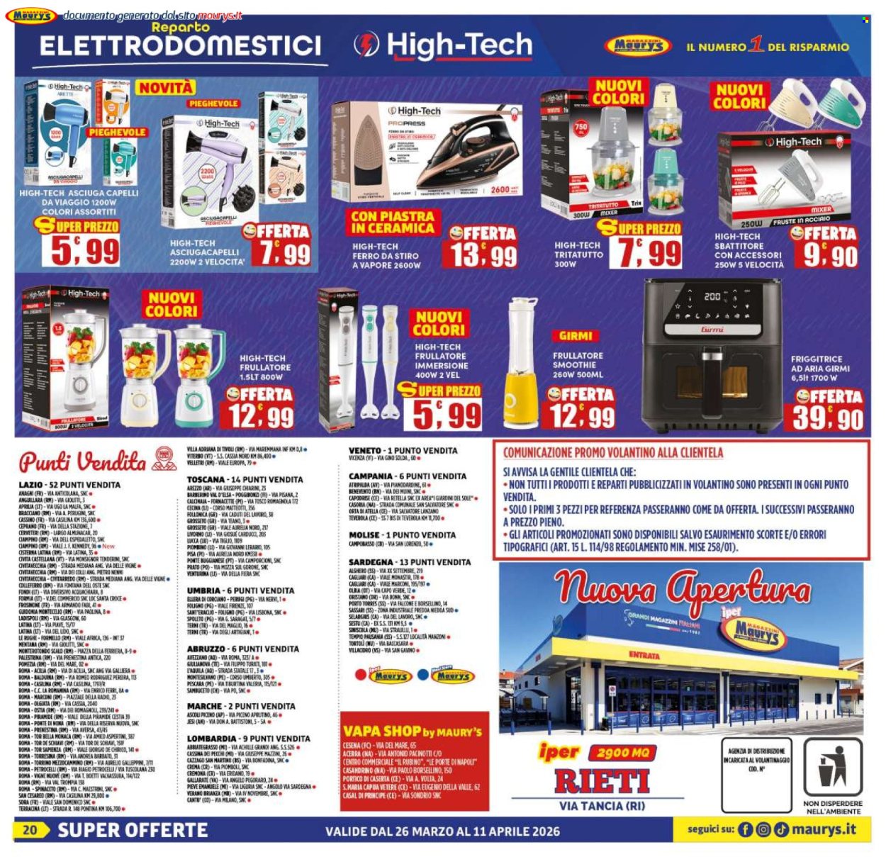 Volantino Maury's - 26/3/2026 - 11/4/2026. Pagina 20