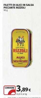 FILETTI DI ALICI IN SALSA PICCANTE RIZZOLI