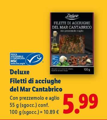 Deluxe Filetti di acciughe del Mar Cantabrico
