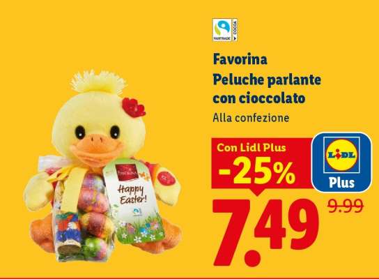 Favorina Peluche parlante con cioccolato