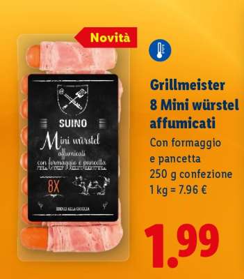 Grillmeister 8 Mini würstel affumicati