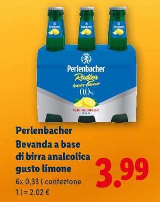 Perlenbacher Bevanda a base di birra analcolica gusto limone
