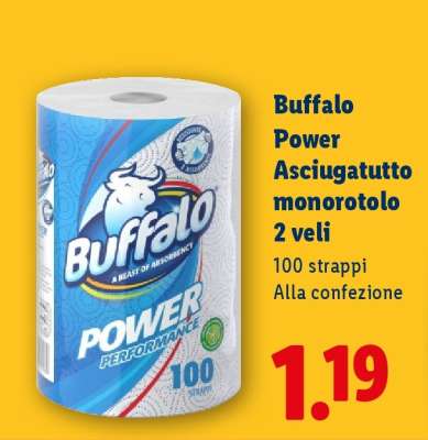 Buffalo Power Asciugatutto monorotolo 2 veli