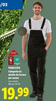 PARKSIDE Salopette in denim da lavoro per uomo