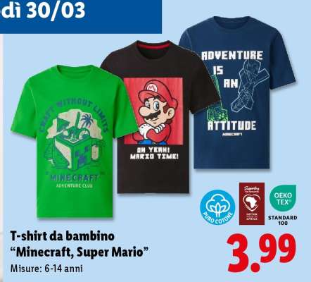 T-shirt da bambino "Minecraft, Super Mario"
