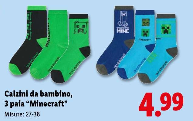 Calzini da bambino, 3 paia “Minecraft”