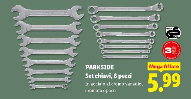 PARKSIDE Set chiavi, 8 pezzi