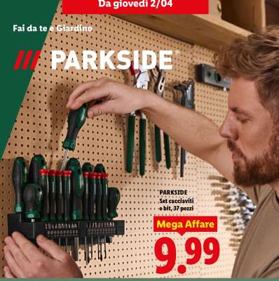 PARKSIDE Set cacciaviti e bit, 37 pezzi