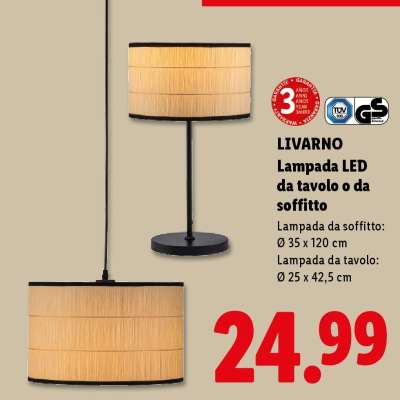 LIVARNO Lampada LED da tavolo o da soffitto