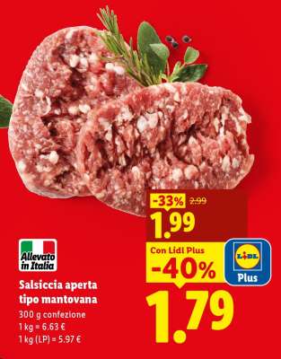 Salsiccia aperta tipo mantovana
