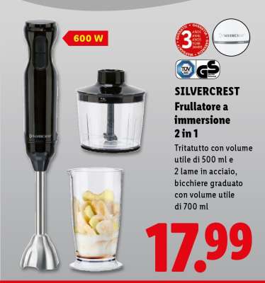 SILVERCREST Frullatore a immersione 2 in 1
