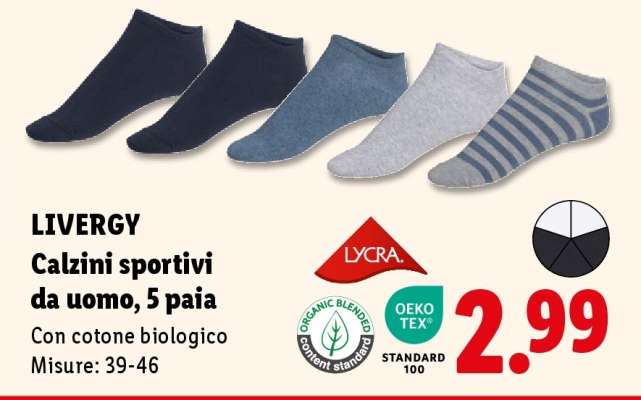 LIVERGY Calzini sportivi da uomo, 5 paia