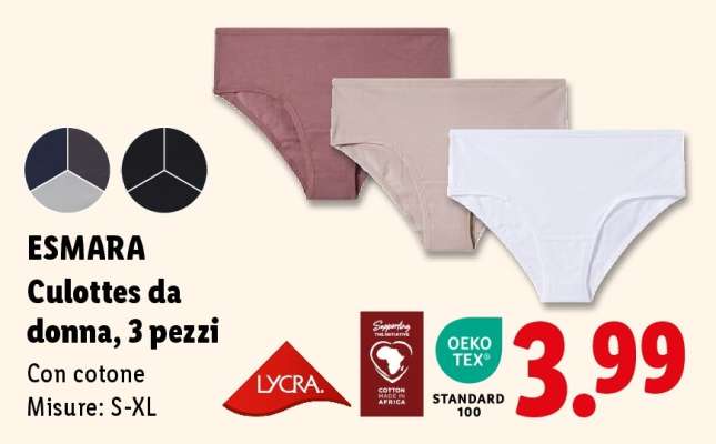 ESMARA Culottes da donna, 3 pezzi
