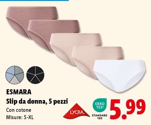 esmarà Slip da donna, 5 pezzi