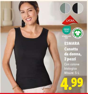 esmara Canotta da donna, 2 pezzi