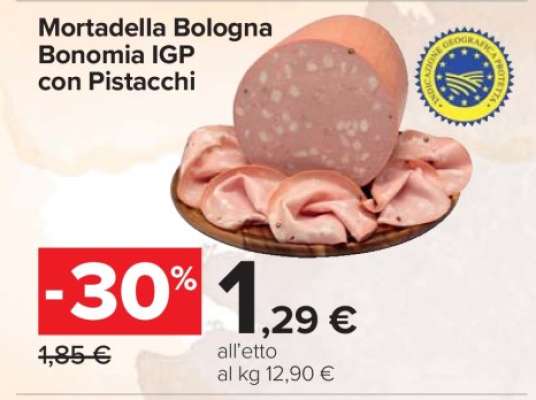 Mortadella Bologna Bonomia IGP con Pistacchi