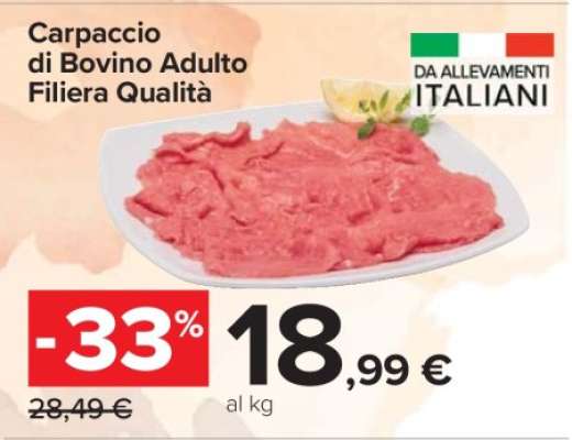 Carpaccio di Bovino Adulto Filiera Qualità
