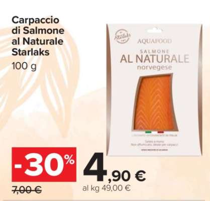 Carpaccio di Salmone al Naturale Starlaks
