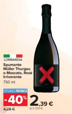 Spumante Müller Thurgau o Moscato, Rosè Irriverente