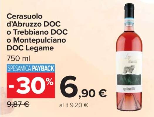 Cerasuolo d’Abruzzo DOC o Trebbiano DOC o Montepulciano DOC Legame