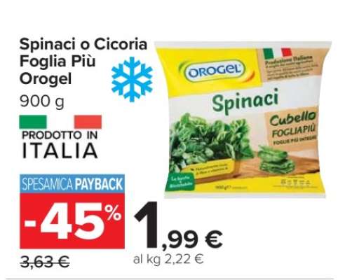 Spinaci o Cicoria Foglia Più Orogel