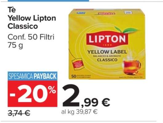 Tè Yellow Lipton Classico