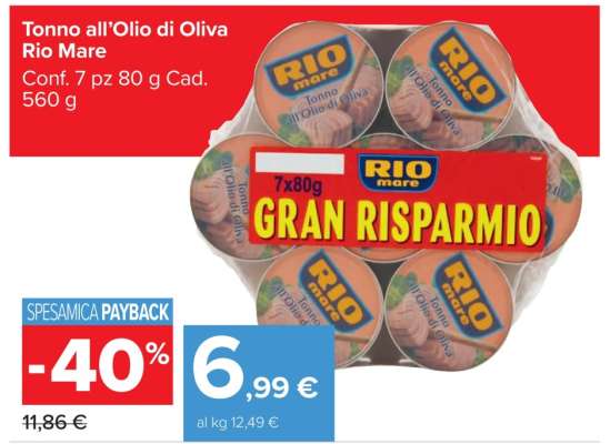 Tonno all’Olio di Oliva Rio Mare